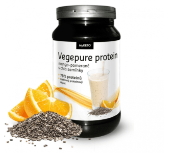 MyKETO MAXI Vegepure Proteín Gym&Body mango-pomaranč a chia - vegan 600g